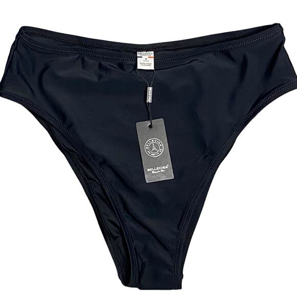 Relleciga Bikini Bottom Women M Black Classic Minimalist Poolside Beach Swim NWT - Picture 8 of 8